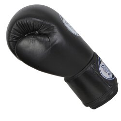 KO Fighter Vollkontakt Boxhandschuhe Leder schwarz 10 - 16 Unzen