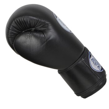 KO Fighter Vollkontakt Boxhandschuhe Leder schwarz 10 Unzen