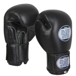 KO Fighter Vollkontakt Boxhandschuhe Leder schwarz 14 Unzen