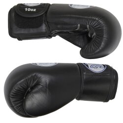 KO Fighter Vollkontakt Boxhandschuhe Leder schwarz 16 Unzen