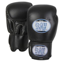 KO Fighter Vollkontakt Boxhandschuhe Leder schwarz 16 Unzen