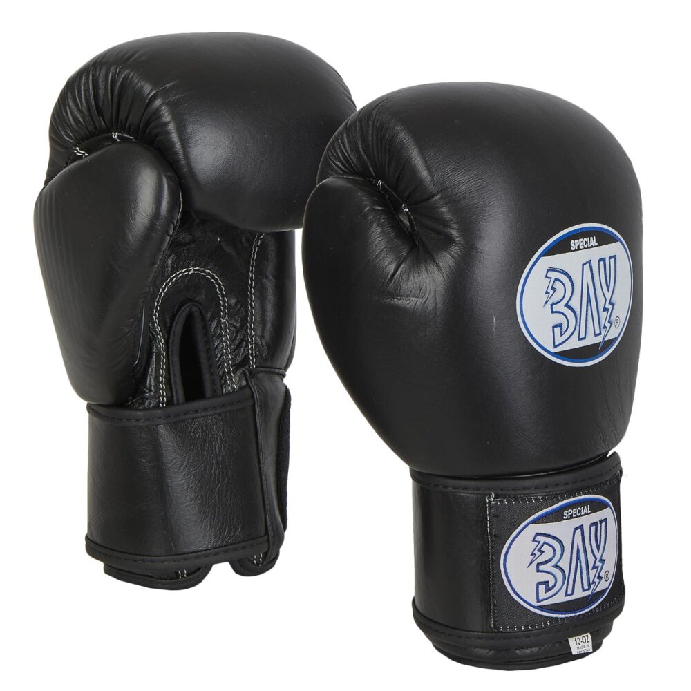 KO Fighter Vollkontakt Boxhandschuhe Leder schwarz 16 Unzen