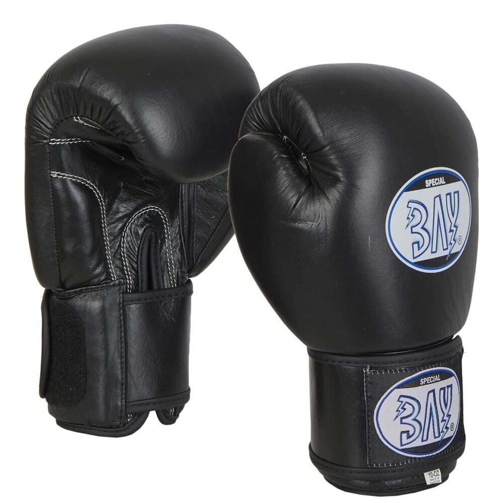 KO Fighter Vollkontakt Boxhandschuhe Leder schwarz 16 Unzen