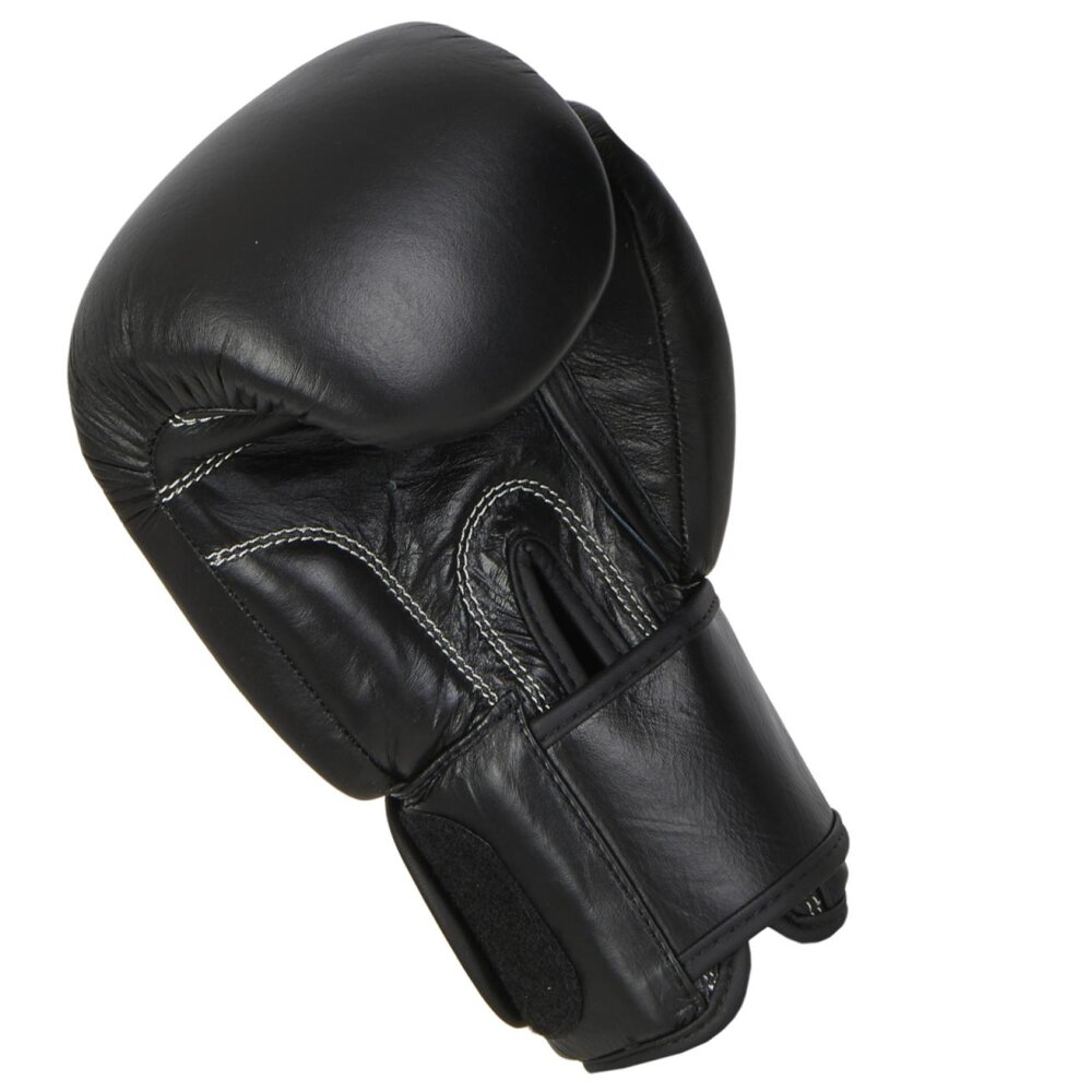 KO Fighter Vollkontakt Boxhandschuhe Leder schwarz 16 Unzen
