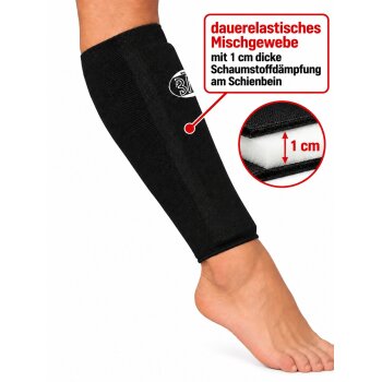 20 Jahre Jubel Rabatt - Schienbeinschutz simple Baumwolle schwarz XS - XL