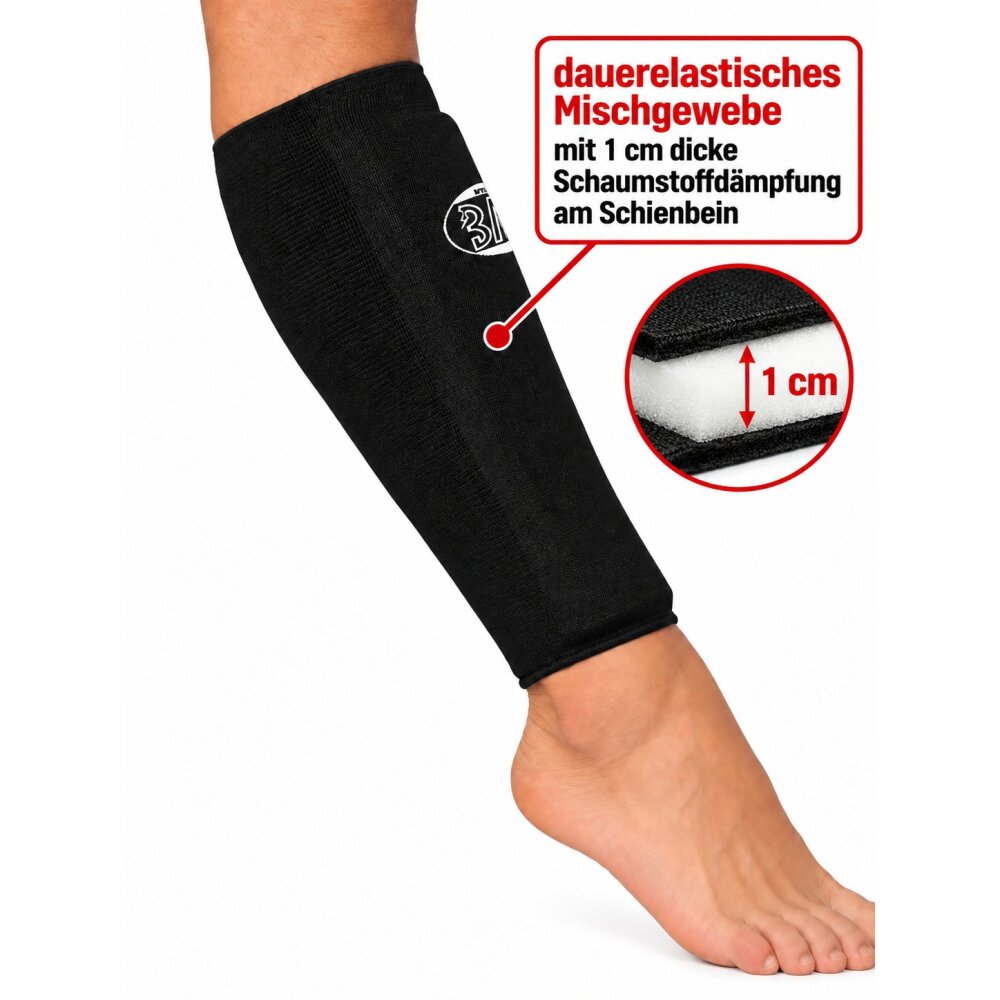 20 Jahre Jubel Rabatt - Schienbeinschutz simple Baumwolle schwarz XS - XL