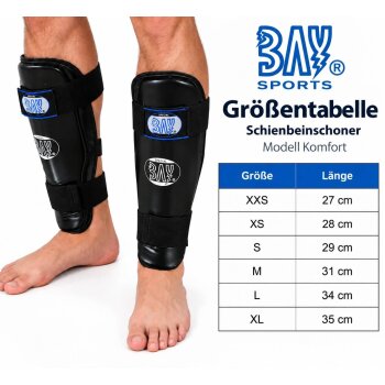 Schienbeinschutz Komfort PU Leder schwarz L