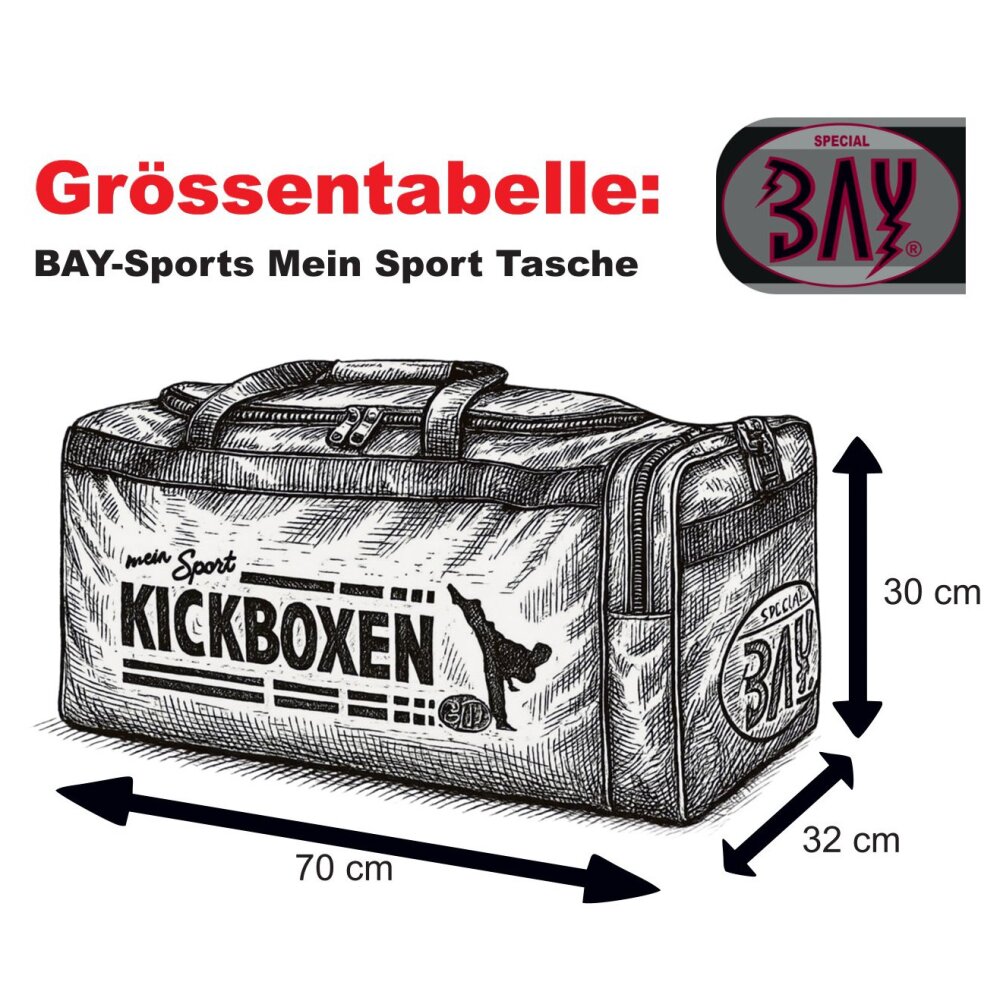 20 Jahre Jubel Rabatt - Sporttasche Kickboxen mein Sport schwarz 70 cm