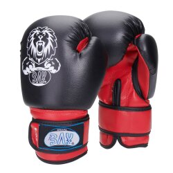 Leon Löwe Kinder Boxhandschuhe schwarz/rot 8 Unzen