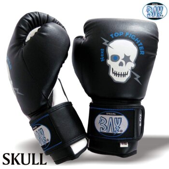 Sweet Skull Totenkopf  Kinder Boxhandschuhe schwarz/weiß 8 Unzen