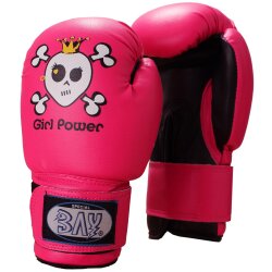 Girl Power Kinder Boxhandschuhe Totenkopf pink/schwarz 2...