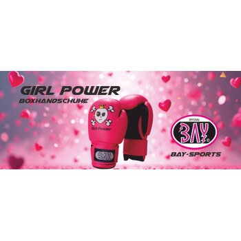 Girl Power Kinder Boxhandschuhe Totenkopf pink/schwarz 6 Unzen
