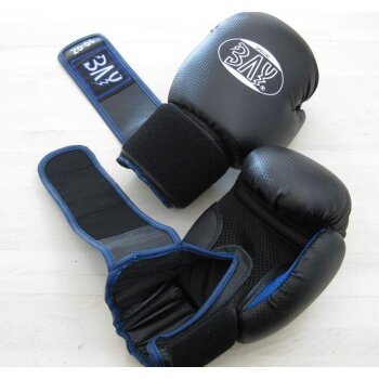 Fresh Mesh Boxhandschuhe schwarz/blau 10 Unzen