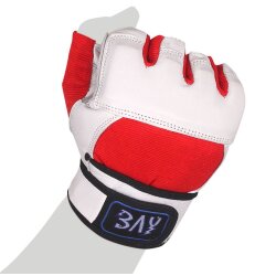 Sandsackhandschuhe Orbit Leder wei&szlig;/rot XL