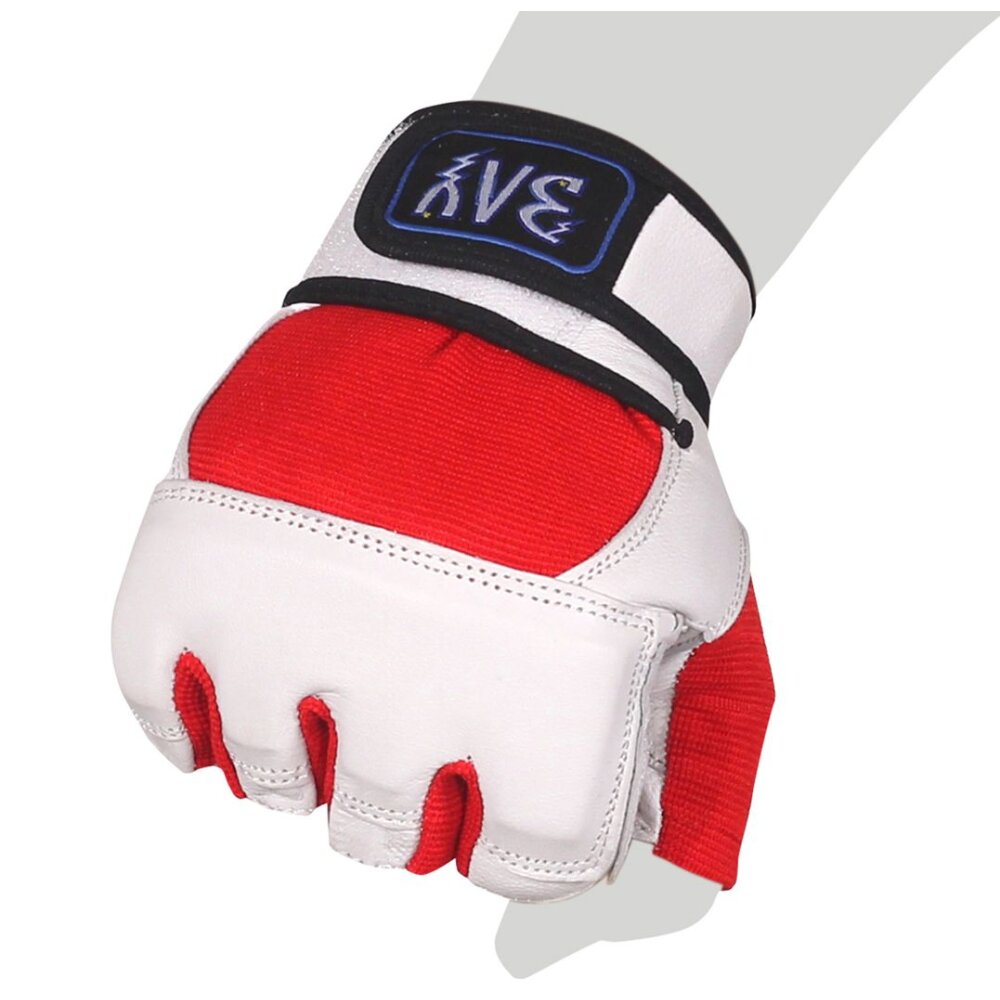 Sandsackhandschuhe Orbit Leder wei&szlig;/rot XL