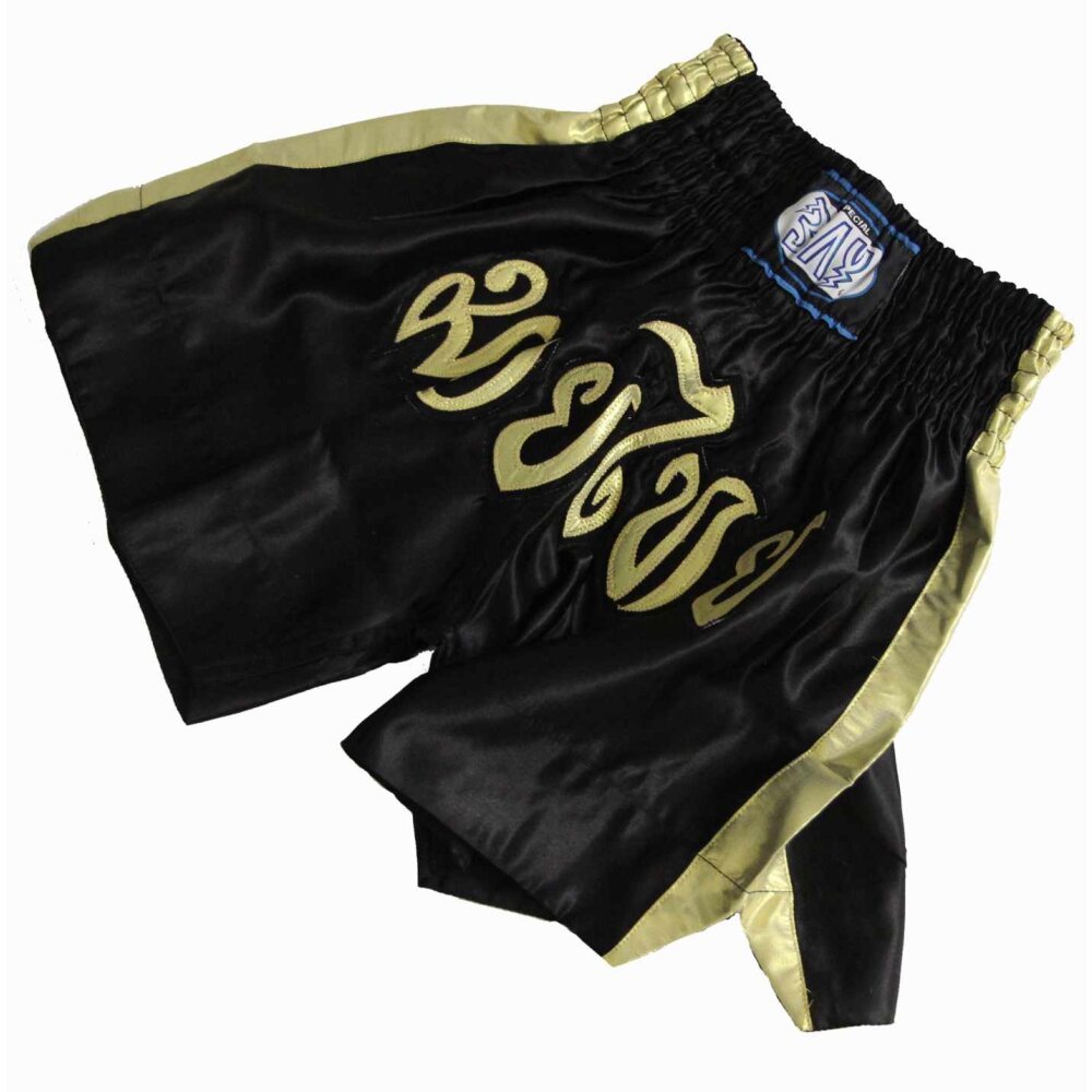 Remy Thaiboxhose schwarz/gold glitter XXS