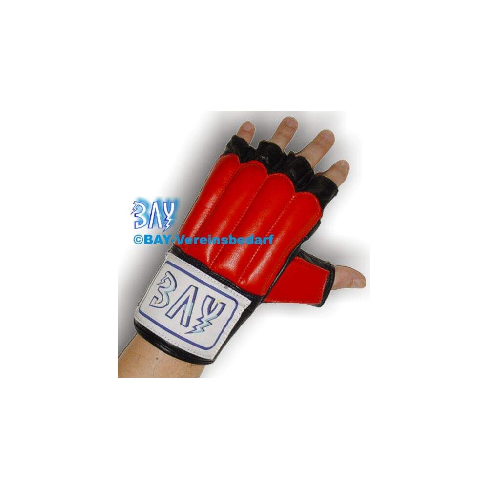 Evo Sandsackhandschuhe Leder schwarz wei&szlig; rot blau S - XL