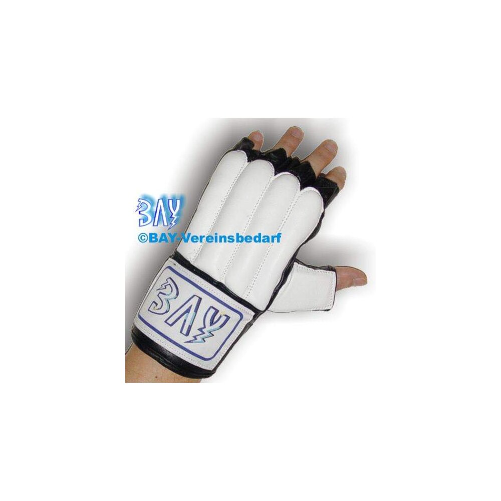 Sandsackhandschuhe Evo Leder weiß/schwarz S