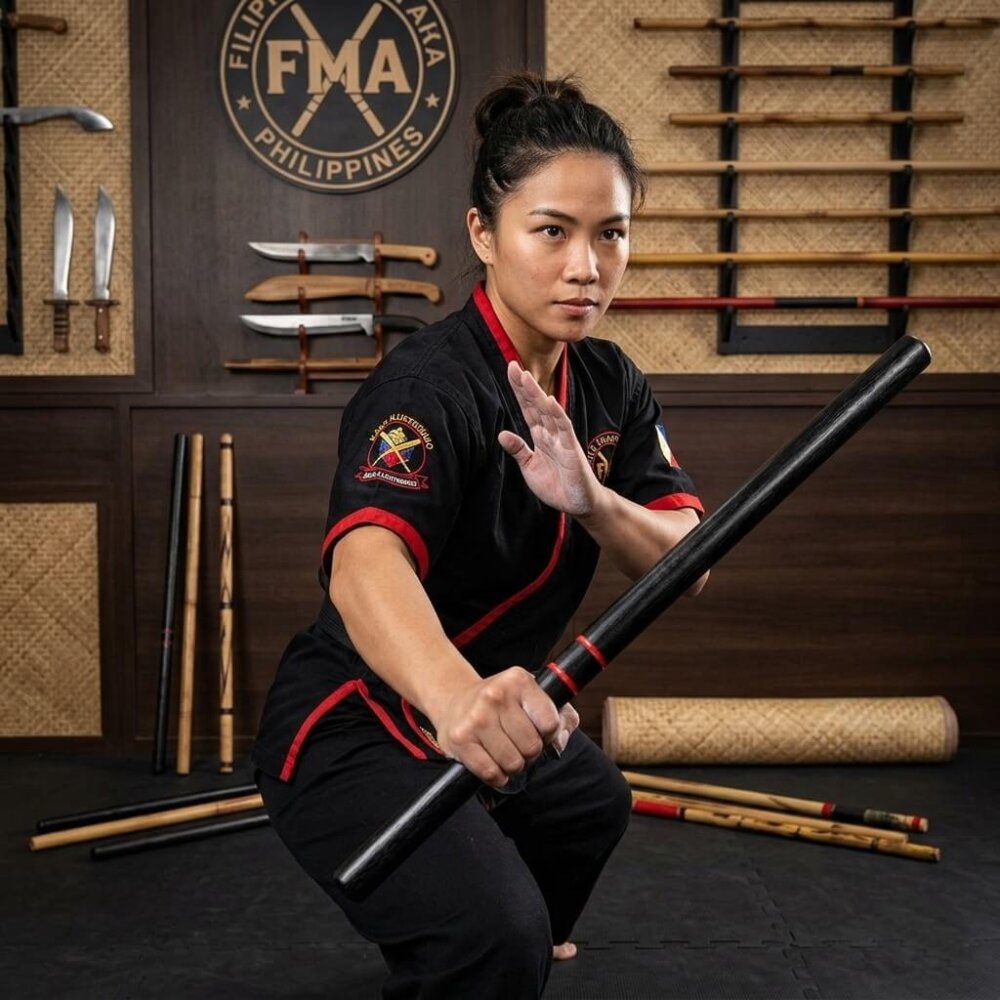 20 Jahre Jubel Angebot - Escrima Stock schwarz Eiche massiv 65 cm Schlagstock Langstock