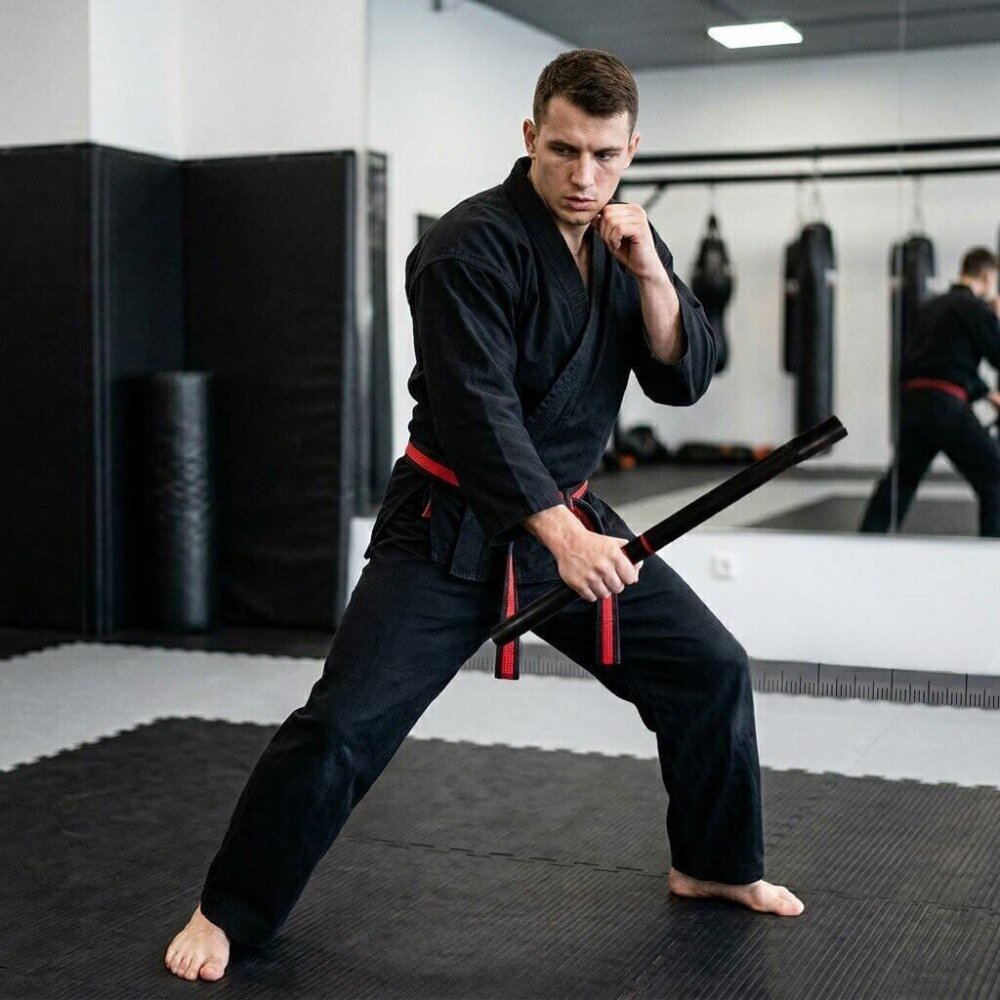 20 Jahre Jubel Angebot - Escrima Stock schwarz Eiche massiv 65 cm Schlagstock Langstock