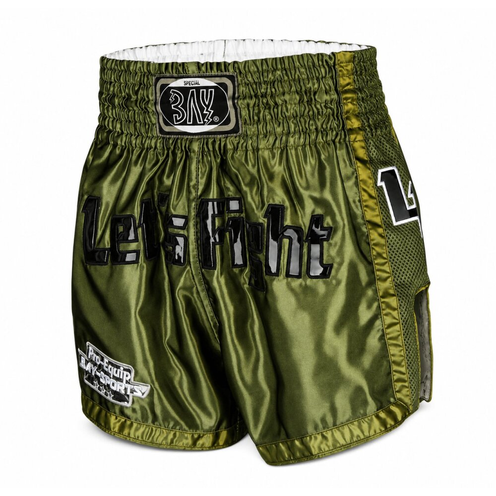 20 Jahre Jubel Angebot - Let´s Fight olive Mesh Thaiboxhose XXS - XXL