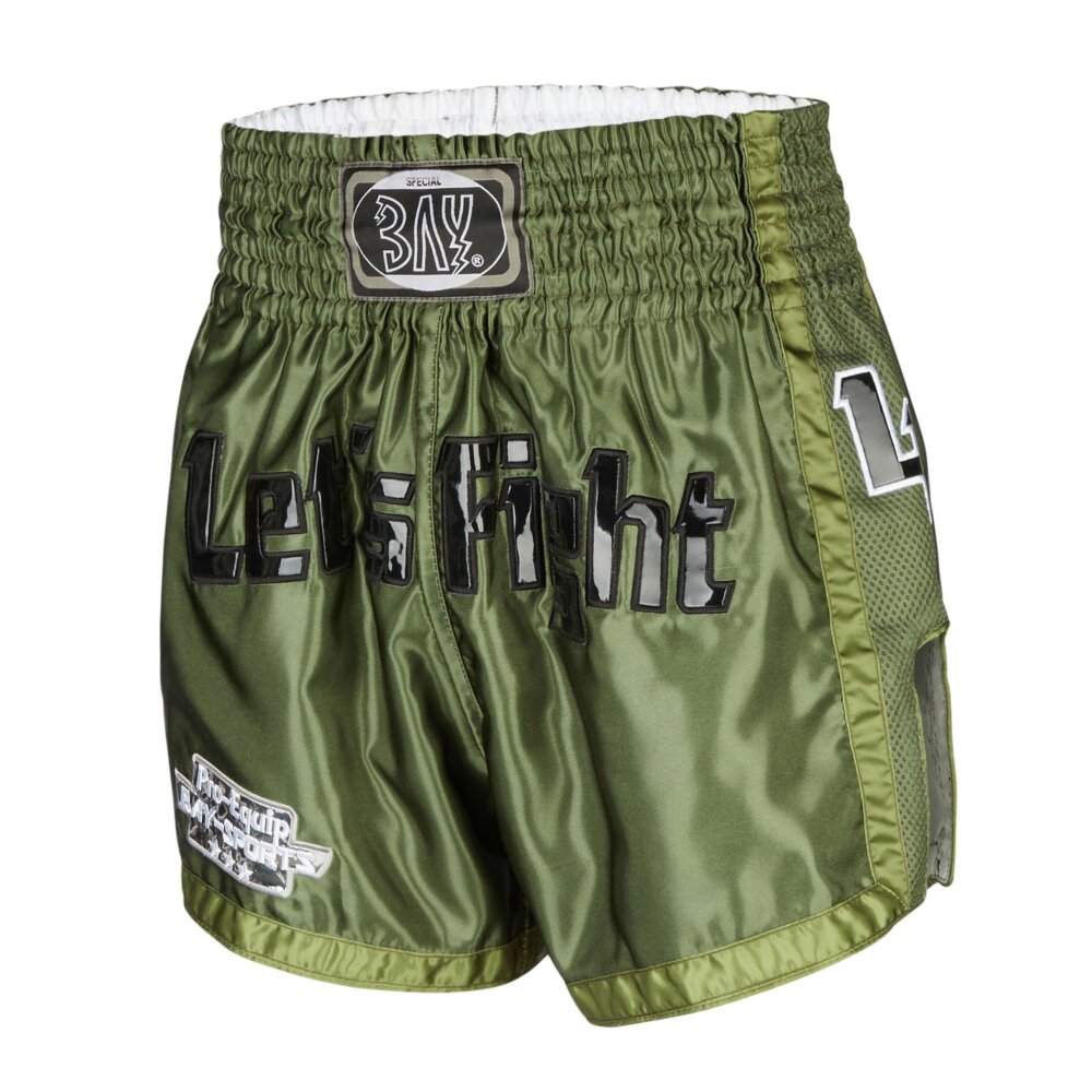 Let&acute;s Fight olive Mesh Thaiboxhose S