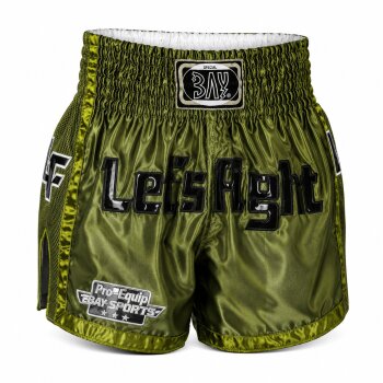 20 Jahre Jubel Angebot - Let´s Fight olive Mesh Thaiboxhose  XL