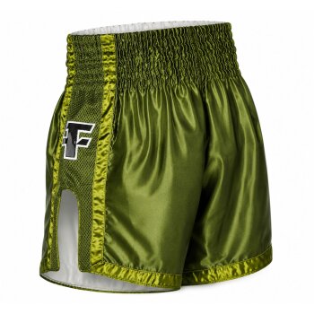 20 Jahre Jubel Angebot - Let´s Fight olive Mesh Thaiboxhose  XL