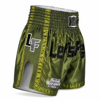 20 Jahre Jubel Angebot - Let´s Fight olive Mesh Thaiboxhose  XL
