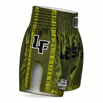 20 Jahre Jubel Angebot - Let´s Fight olive Mesh Thaiboxhose  XL