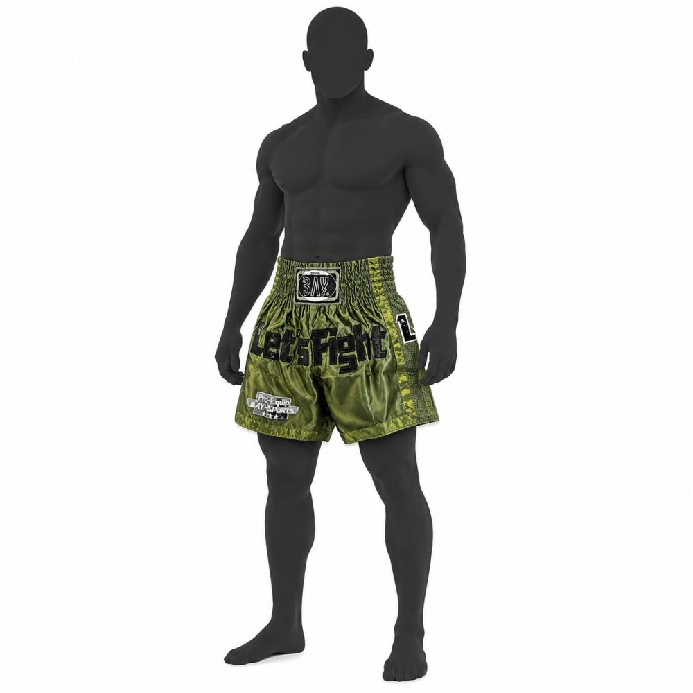 20 Jahre Jubel Angebot - Let´s Fight olive Mesh Thaiboxhose  XL
