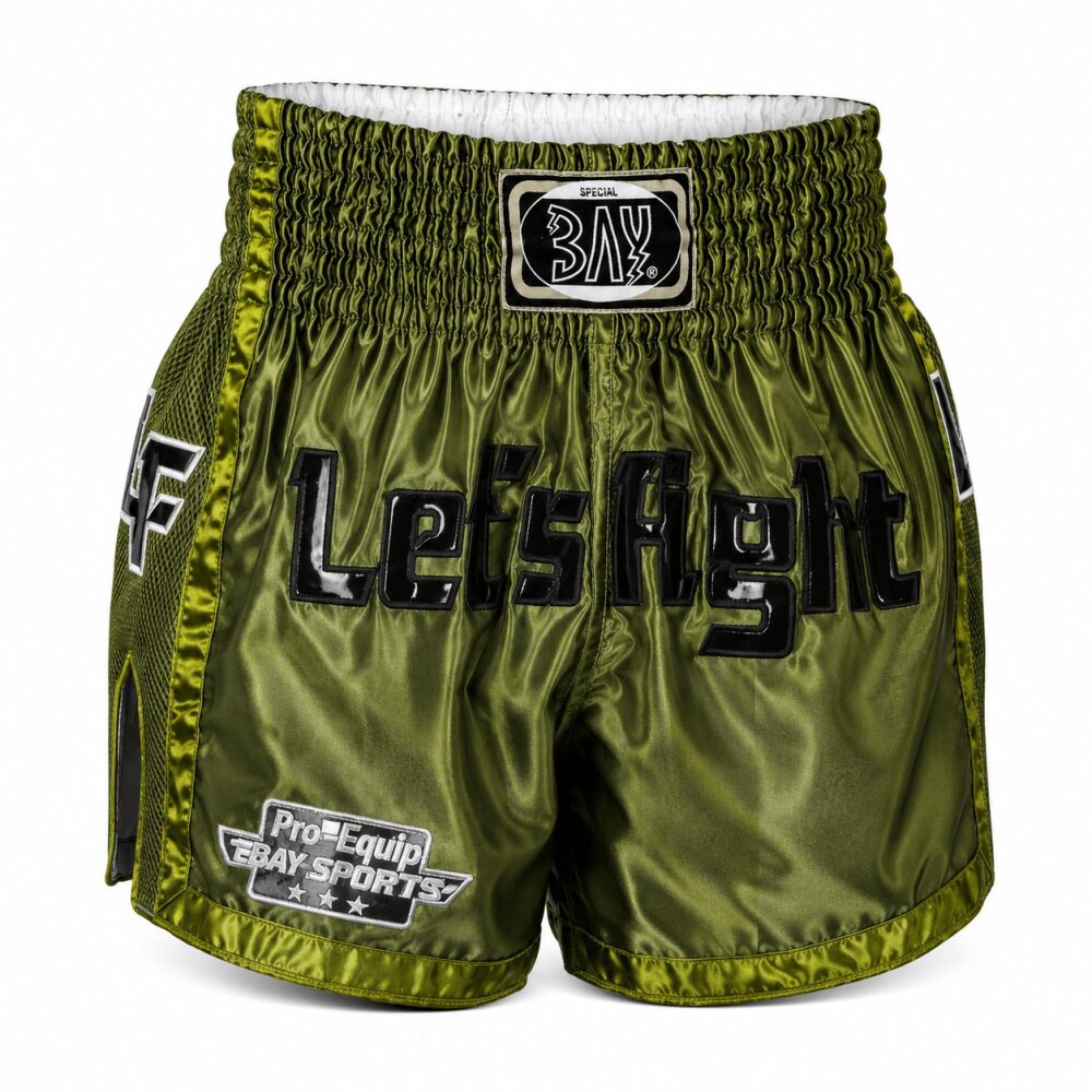 20 Jahre Jubel Angebot - Let´s Fight olive Mesh Thaiboxhose  XL
