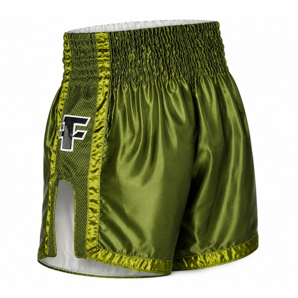 20 Jahre Jubel Angebot - Let´s Fight olive Mesh Thaiboxhose  XL