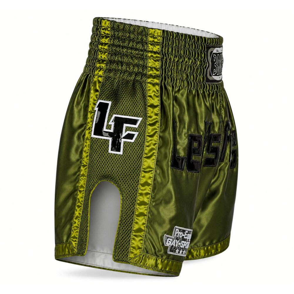 20 Jahre Jubel Angebot - Let´s Fight olive Mesh Thaiboxhose  XL