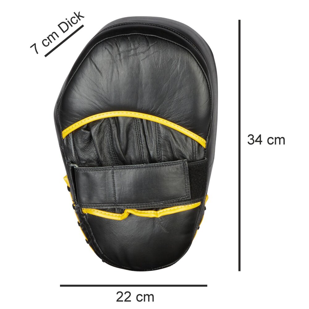 Neue Auflage Jumbo Line - Leder Handpratzen sch/grau/gelb Paar