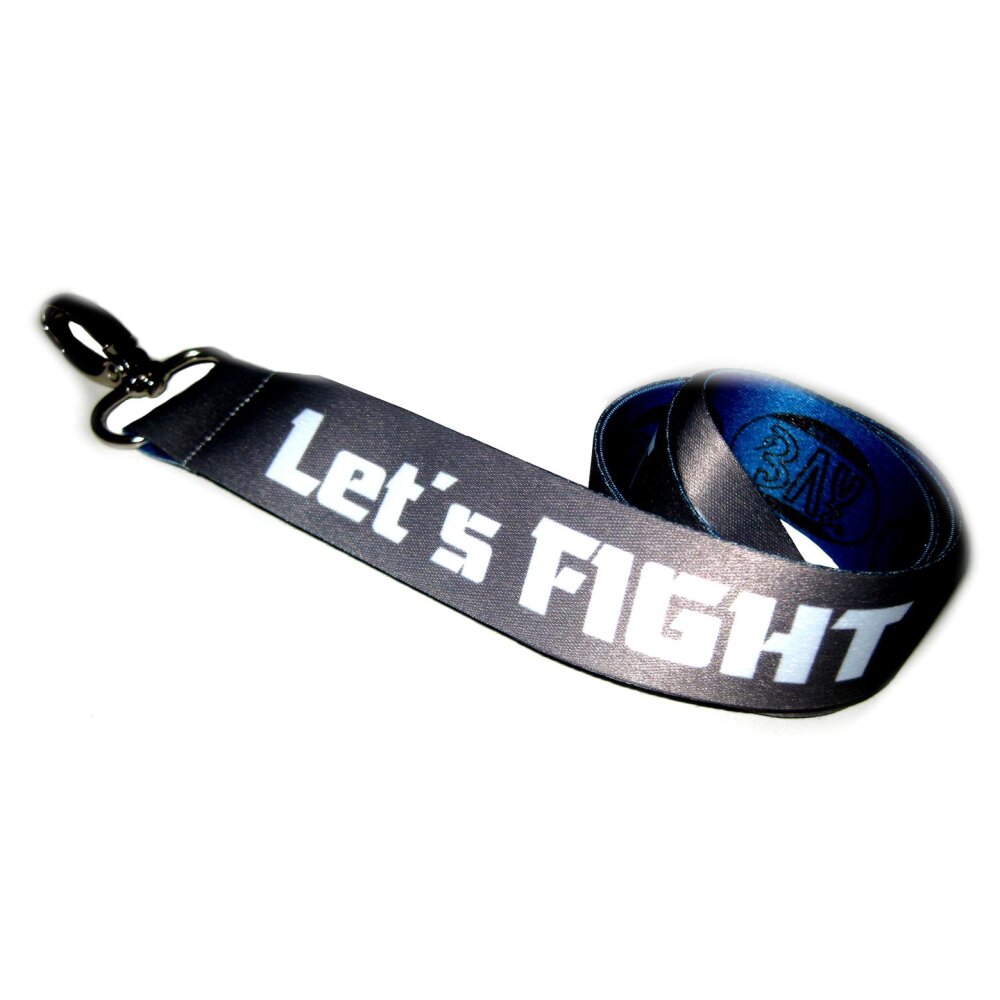 Let&acute;s Fight Schl&uuml;sselband Lanyards Schl&uuml;sselanh&auml;nger grau/blau