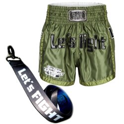 Spezial - Let&acute;s Fight olive Mesh Thaiboxhose inkl....