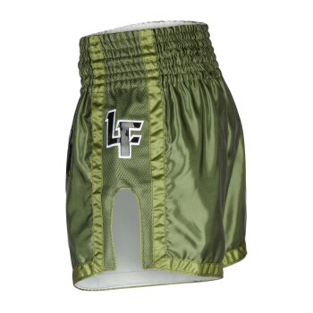 Spezial - Let´s Fight olive Mesh Thaiboxhose inkl. Lanyards gratis - Nur für kurze Zeit. M