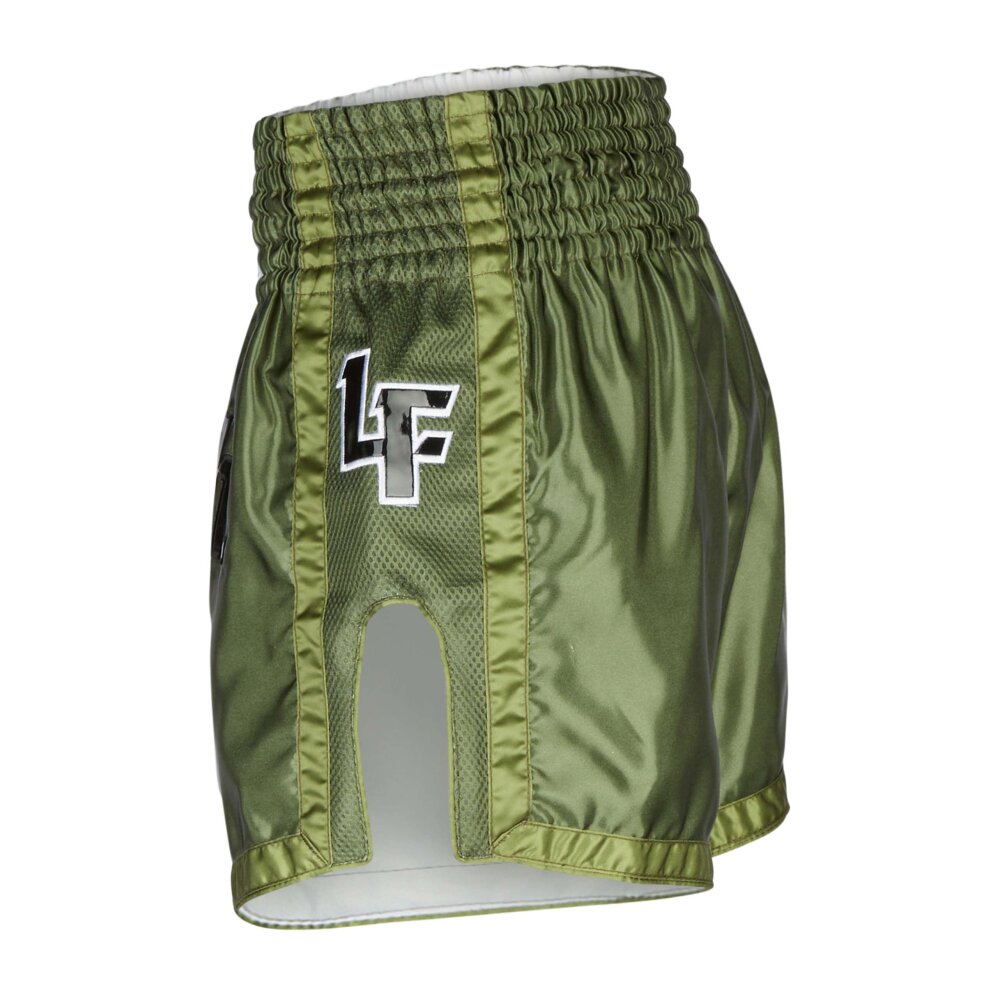 Spezial - Let´s Fight olive Mesh Thaiboxhose inkl. Lanyards gratis - Nur für kurze Zeit. M