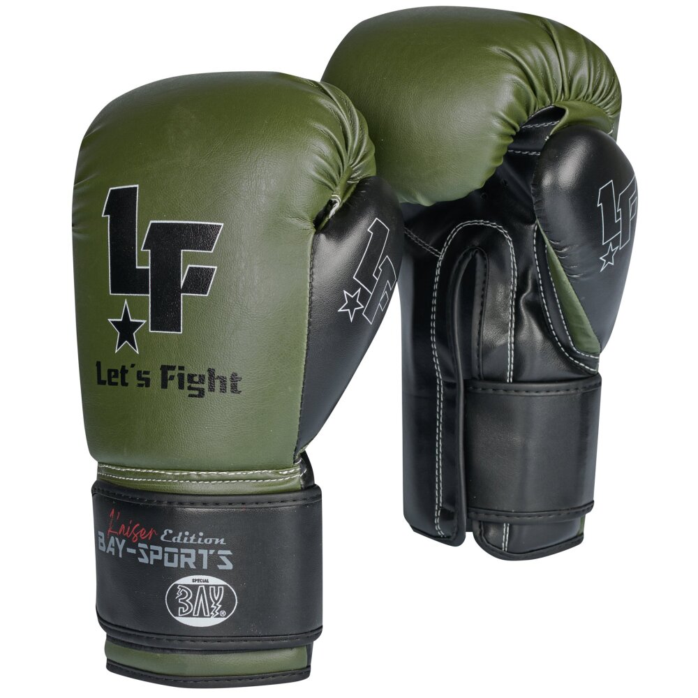 Oliv Noir Edition Boxhandschuhe Let&acute;s Fight 8 - 12 Unzen