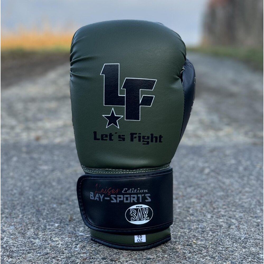 Oliv Noir Edition Boxhandschuhe Let&acute;s Fight 8 - 12 Unzen