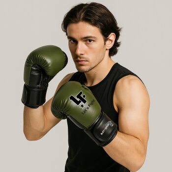 Oliv Noir Edition Boxhandschuhe Let´s Fight  8 - 12 Unzen 10 Unzen