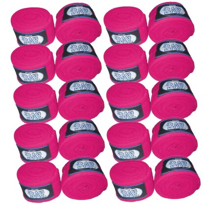 10 Paar Mengenrabatt- Basic Boxbandagen 2,5 m pink rosa elastisch Farben