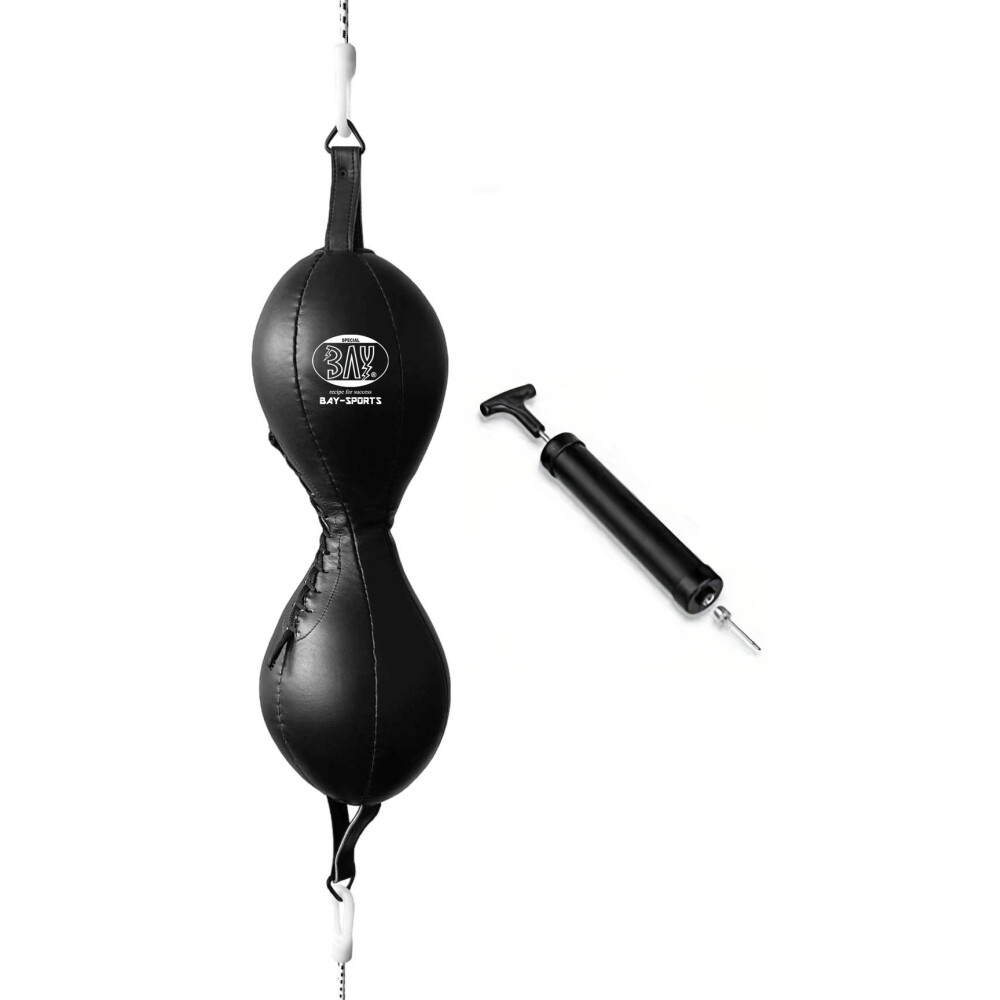 20 Jahre Jubel Angebot - Mexican Doppelendball schwarz PU Kunstleder inkl. Gummispannseile - Punchingball NEU