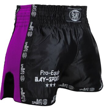 20 Jahre Jubel Angebot - Pro-Equip Mesh Thaiboxhose schwarz/lila XXS - XXL