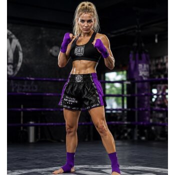 20 Jahre Jubel Angebot - Pro-Equip Mesh Thaiboxhose schwarz/lila S
