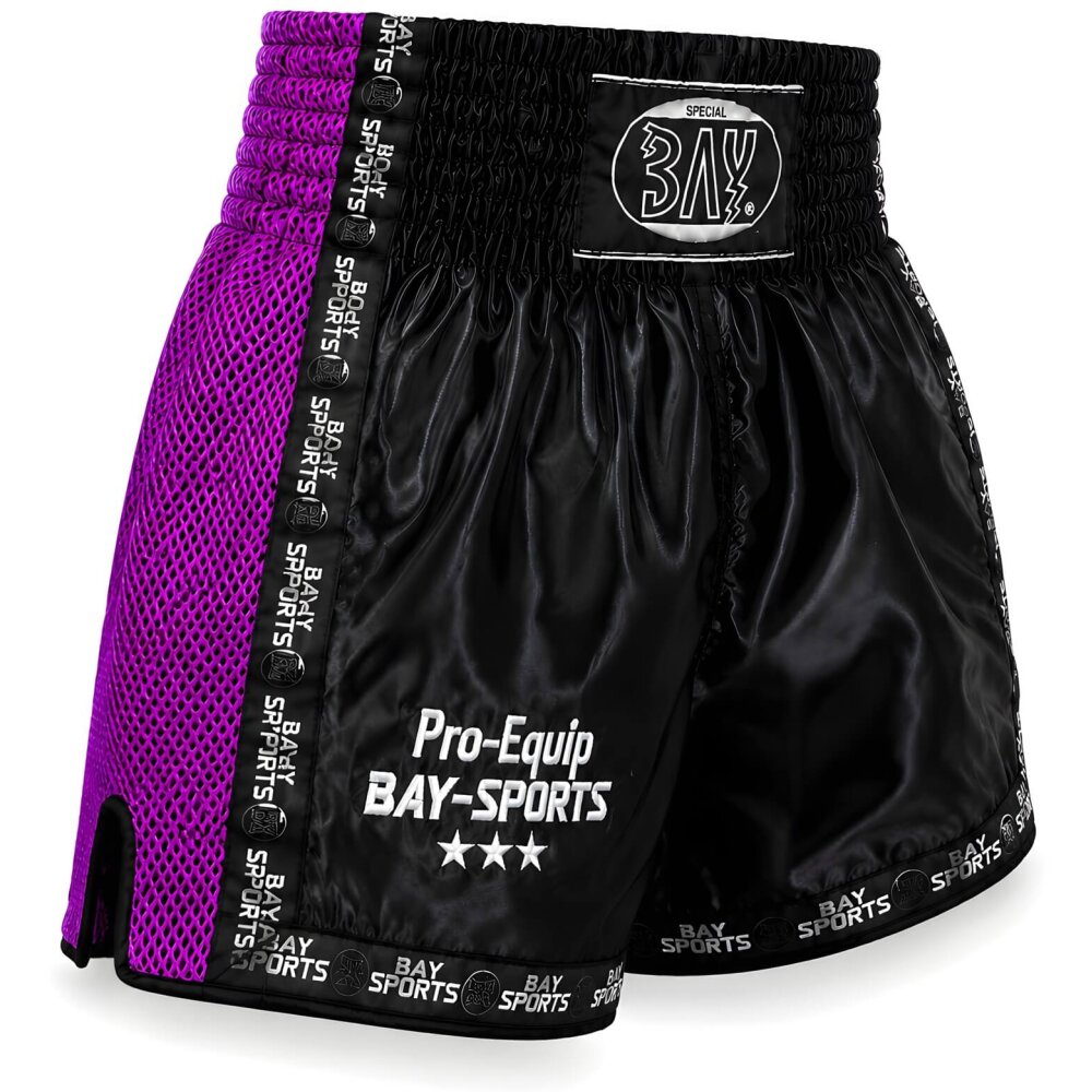 20 Jahre Jubel Angebot - Pro-Equip Mesh Thaiboxhose schwarz/lila L