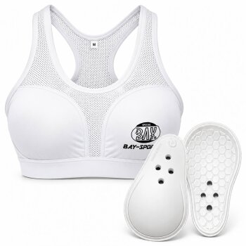 Set Brustschutz Topp High Support + Schalen 3 Teile weiß XS - XL
