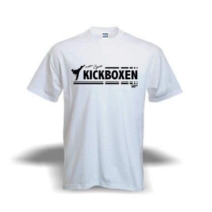 20 Jahre Jubel Angebot - T-Shirt mein Sport Kickboxen Baumwolle wei&szlig; XS - XL