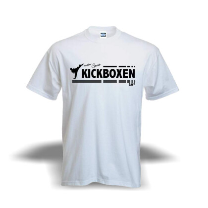 20 Jahre Jubel Angebot - T-Shirt mein Sport Kickboxen Baumwolle wei&szlig; L